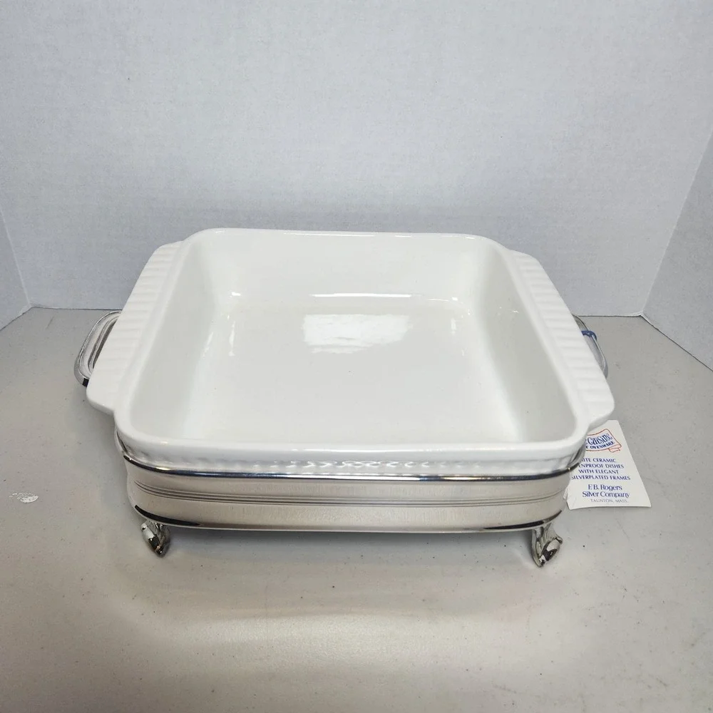 Haute Cuisine F.B.‎ Rogers Gourmet Cooking Dish Ovenproof Casserole Silverplate